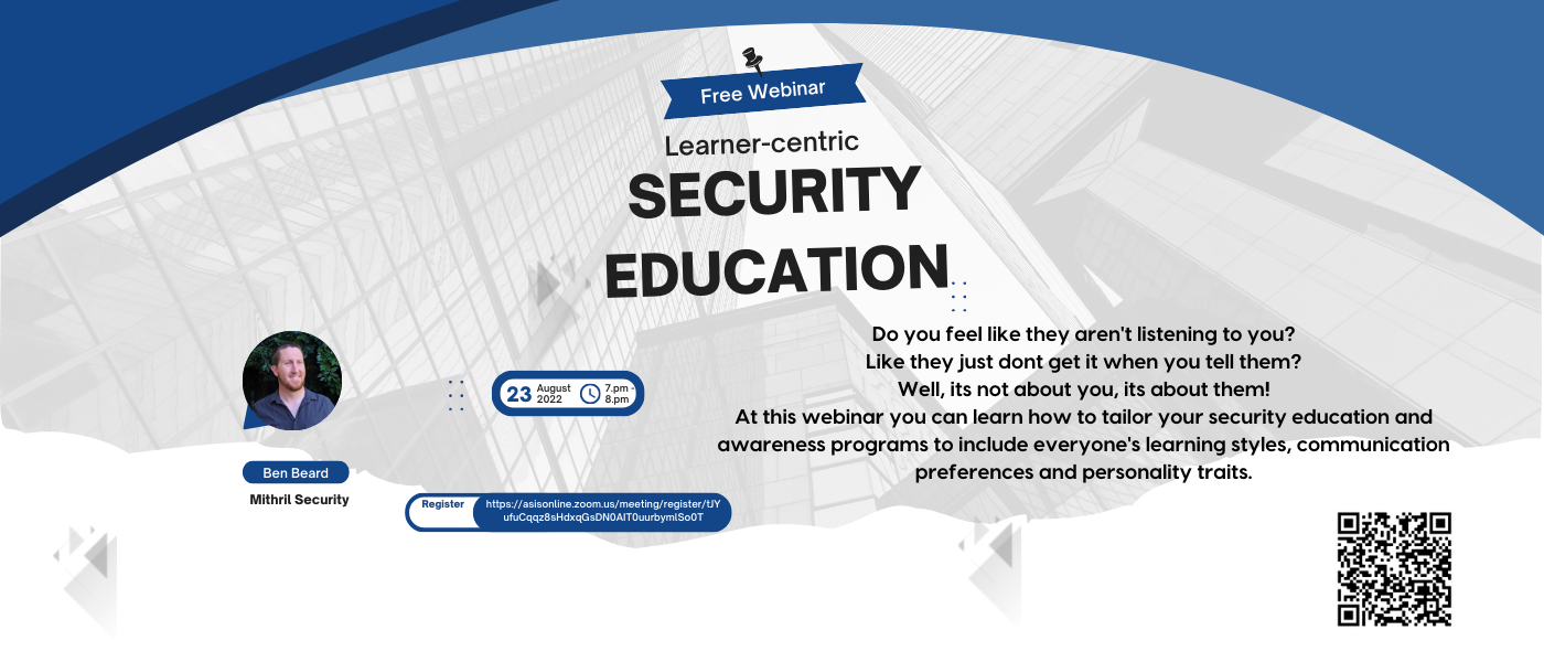 ACT Chapter webinar: Learner-centric security education